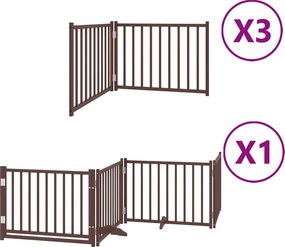 vidaXL barna nyárfa 10 paneles összecsukható kutyakapu ajtóval 800 cm