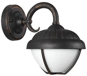 PREZENT 39017 NEBRASKA Klasszikus Kültéri Fali Lámpa Antik Bronz, Fekete LED IP44