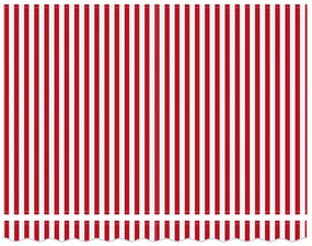 Kézi Kihúzható Napernyő Piros és Fehér, 350 x 200 cm