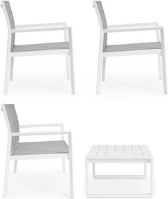 Fehér alumínium négyszemélyes kerti lounge szett Kallen – Bizzotto