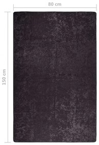 antracitszürke csúszásmentes mosható szőnyeg 80 x 150 cm
