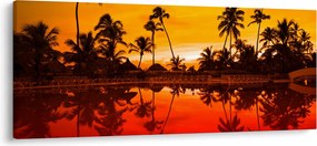 Kép - naplemente az üdülőhely felett (120x50 cm)