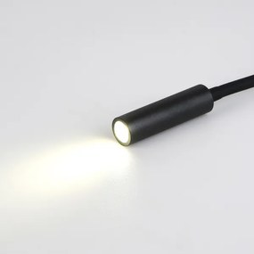 Brilagi - LED Rugalmas fali lámpa USB porttal MAYA LED/3W/230V fekete