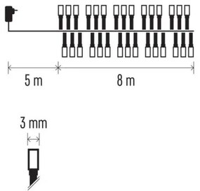 LED Karácsonyi kültéri lánc 400xLED/13m IP44 hideg fehér