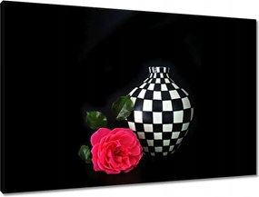 Vászonkép 90x60 Kockás váza