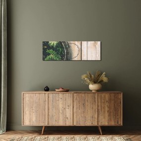 A pozsgás növények képe üvegben (órával) (90x30 cm)