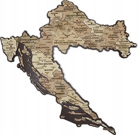 Horvátország Térkép Falra Fa Kép Fali Dekoráció