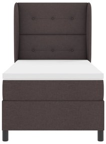 Boxspring Ágy Matrac Fekete Barna 100x200 cm Szövet