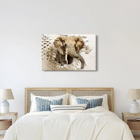 Kép - Egy elefánt áttör a falon (90x60 cm)