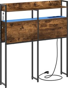 vidaXL Tároló fejtámla polcokkal tárolóval Füstölt tölgy 75 cm Faanyag