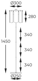 Zuma Line ML3523-3-EGN - Állólámpa NIRA 3xE14/40W/230V arany