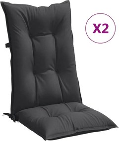 vidaXL 2 db antracit szövet magas háttámlájú székpárna 120x50x7 cm