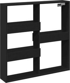 vidaXL fekete szerelt fa faliszekrény 80 x 15 x 80 cm
