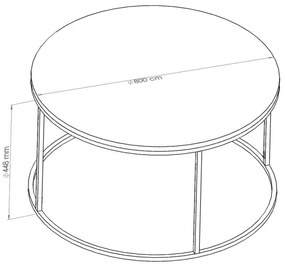 Kávésasztal STARTIS 80x45 cm fekete