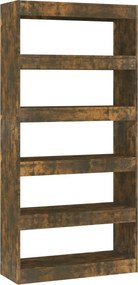 vidaXL füstös tölgy színű fa könyvszekrény/térelválasztó 80x30x166 cm