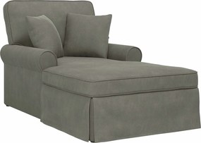 vidaXL Fotel Loungba Szoknyával 3 pcs Világosszürke Bársonyos szövet