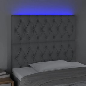 világosszürke szövet LED-es fejtámla 90x7x118/128 cm