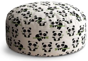 Circle zsámoly pandák ágacskával, fehér / fekete