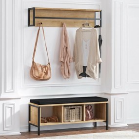 Fali akasztó paddal Shana Oak and Black