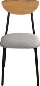 Étkezőgarnitúra 1+4, világos tölgy/szürke/fekete, MADIO