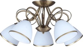 PREZENT 61451 ASTER Mennyezeti Csillár Antik Bronz, Fehér E27 IP20