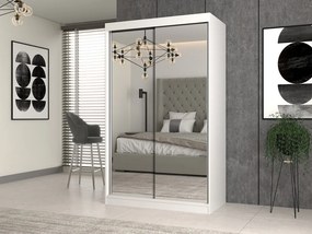 Aldabra IGA 120 A tolóajtós gardróbszekrény 120x61x200, 2 tükörrel, fehér