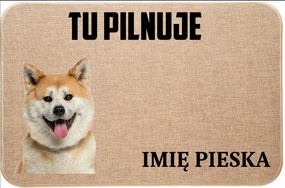Lenvászon Lábtörlő Itt Őrzi Shiba Inu Kutyus Neve