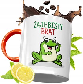 Narancssárga Bögre Testvérnek Ajándékba, fényképes nyomattal