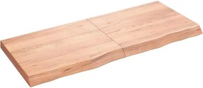 vidaXL világosbarna kezelt tömör tölgyfa fali polc 120 x 50 x (2-6) cm