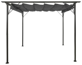 antracitszürke acél pavilon behúzható tetővel 3 x 3 m 180 g/m²