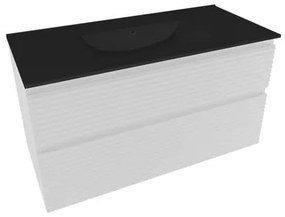 Naturel Savona Fürdőszobaszekrény mosdóval, 2 fiókos 78x53x44,8 cm fényes fehér SAVONA280BIC
