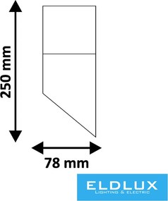 ELDLUX B250-N Modern Kültéri Fali Lámpa IP44