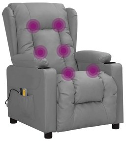 szürke műbőr elektromos masszázsfotel