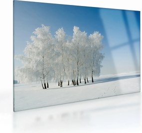 Egy havas táj képe (üvegen) (70x50 cm)