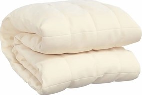 vidaXL világos krémszínű szövet súlyozott takaró 200 x 225 cm 13 kg