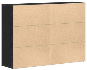 Oldalszekrények 2 db Fekete Tölgy 60x31x84 cm Műgyanta