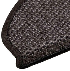 15 db szizál hatású antracitszürke lépcsőszőnyeg 65x21x4 cm
