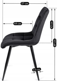 Krzesło RIO Czarne Welurowe