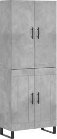 vidaXL betonszürke szerelt fa magasszekrény 69,5 x 34 x 180 cm