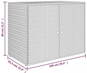 fekete polyrattan kerti tárolószekrény 100 x 55,5 x 80 cm