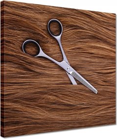 Vászonkép 30x30 Olló a haj között