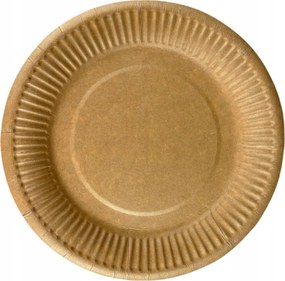 Papírtányér eldobható kerek kraft környezetbarát 18cm ebéd x100