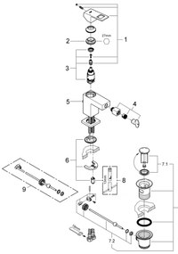 GROHE 23138000 - EUROCUBE bidé csaptelep, S méret, fényes króm
