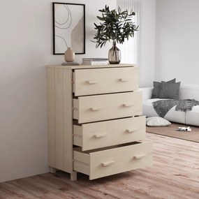 HAMAR mézbarna tömör fenyőfa tálalószekrény 79 x 40 x 103,5 cm