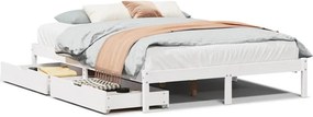 vidaXL fehér tömör fenyőfa ágy matrac nélkül 135 x 190 cm