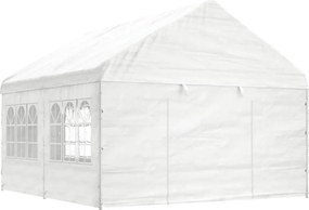 vidaXL fehér polietilén pavilon tetővel 4,46 x 4,08 x 3,22 m