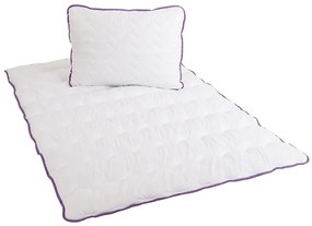 Egész éves steppelt takaró BELLA LAVENDER 140x200 cm, fehér