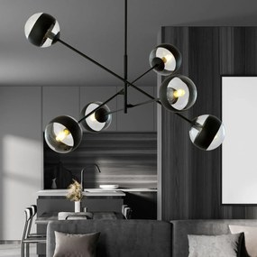 Emibig modern függeszték linear fekete átlátszó emi1168/6