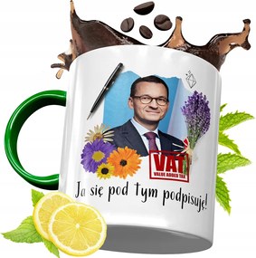 Máté Morawiecki Zöld Bögre Ajándék, fényképes nyomattal