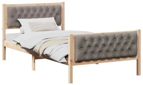 Ágykeret fejtámlával Tópszínű 100 x 200 cm Tömör fenyőfa